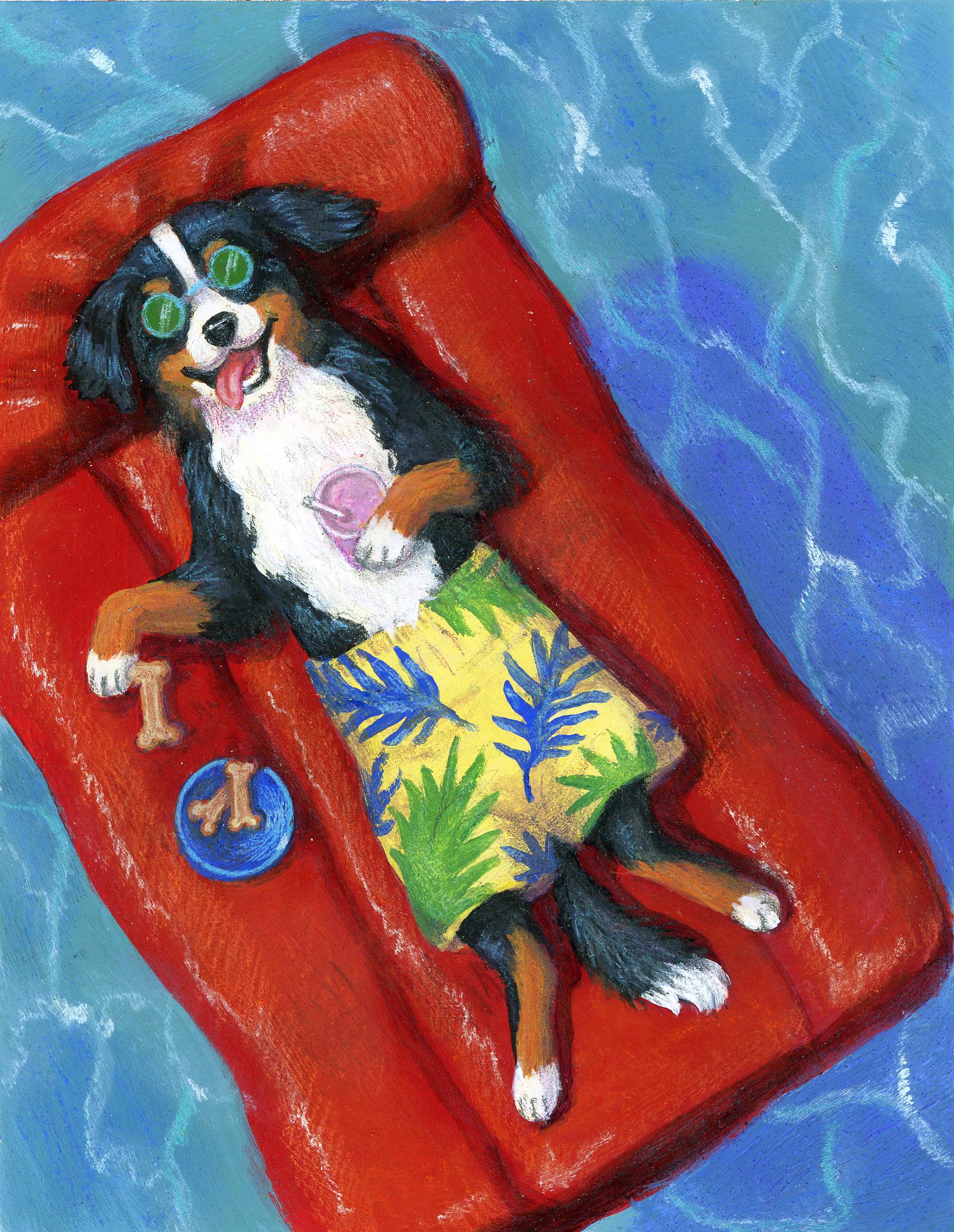 LD12010 Dog on Raft