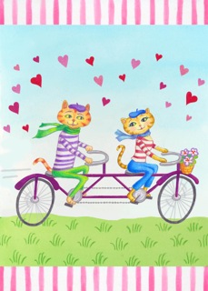 cats on bicycle vertical copy